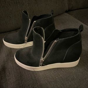 steve madden black wedge booties